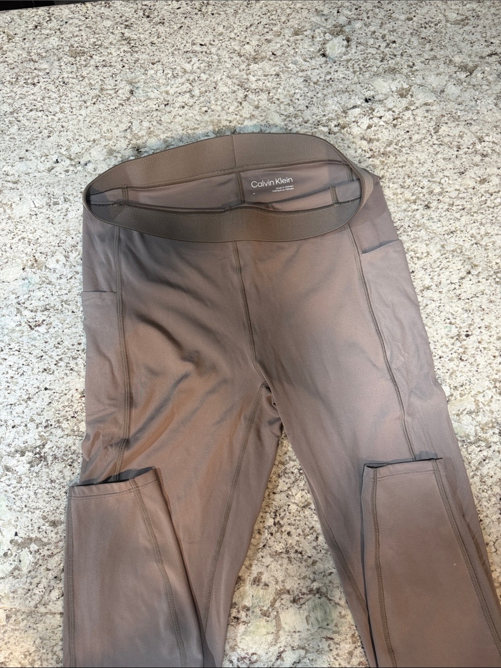 Calvin Klein Taupe/Brown Workout Leggings with Side Pockets